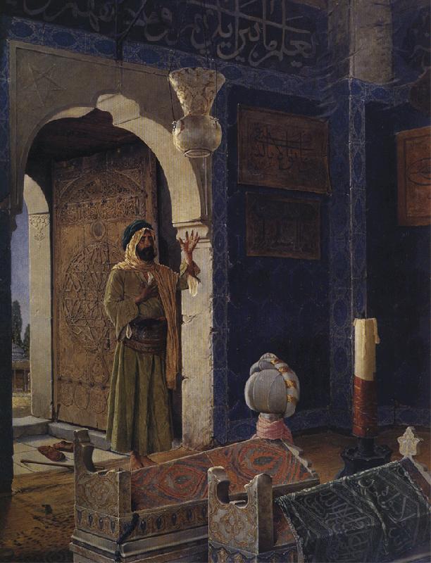 Osman Hamdy Bey Old Man in front of a Child's Tomb.